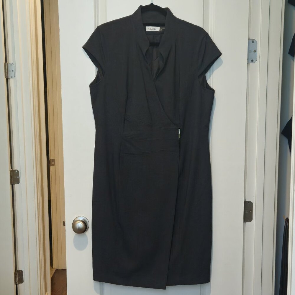 CALVIN KLEIN charcoal dress, 14, sleeveless, classy, NWOT!